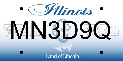 MN3D9Q Illinois License Plate