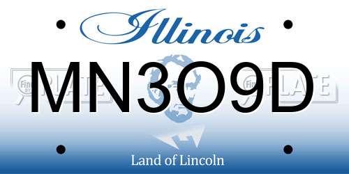 MN3O9D Illinois License Plate