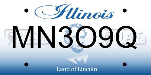 MN3O9Q Illinois License Plate