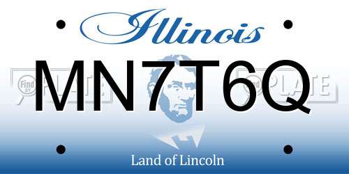 MN7T6Q Illinois License Plate