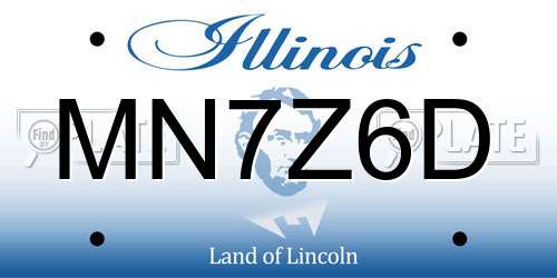 MN7Z6D Illinois License Plate