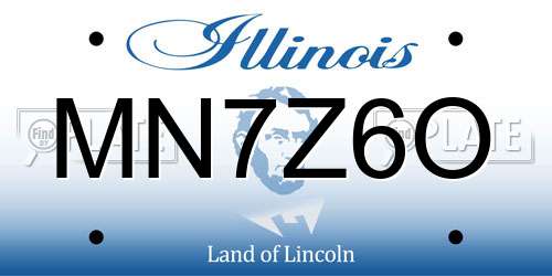 MN7Z6O Illinois License Plate
