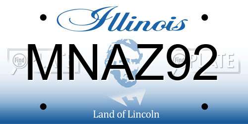 MNAZ92 Illinois License Plate