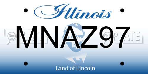 MNAZ97 Illinois License Plate