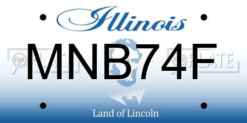 MNB74F Illinois License Plate