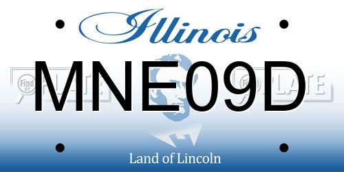MNE09D Illinois License Plate