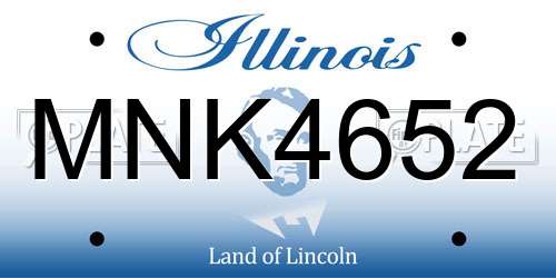 MNK4652 Illinois License Plate