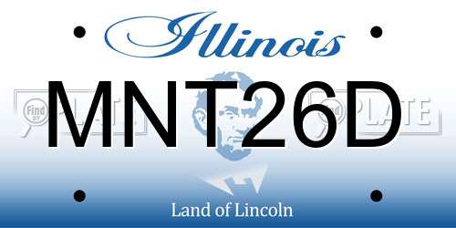MNT26D Illinois License Plate
