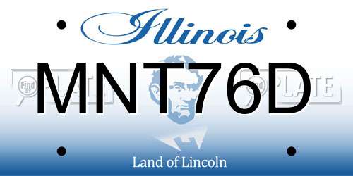 MNT76D Illinois License Plate