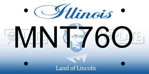 MNT76O Illinois License Plate