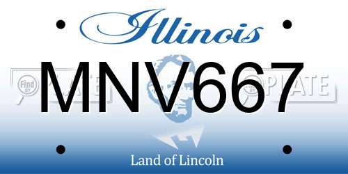 MNV667 Illinois License Plate