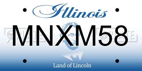 MNXM58 Illinois License Plate