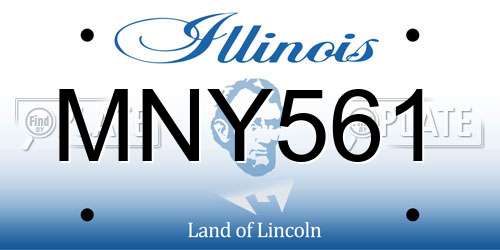 MNY561 Illinois License Plate