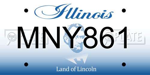 MNY861 Illinois License Plate