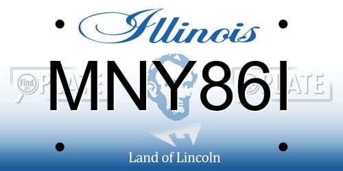 MNY86I Illinois License Plate