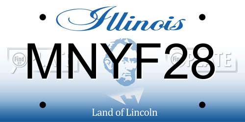 MNYF28 Illinois License Plate