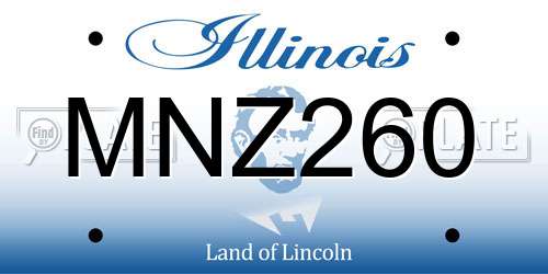 MNZ260 Illinois License Plate