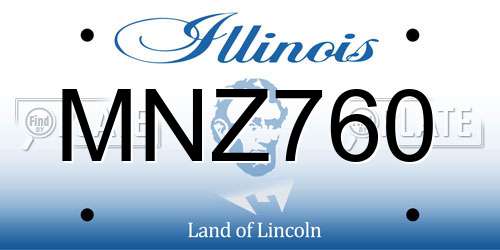 MNZ760 Illinois License Plate
