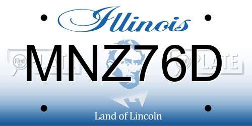 MNZ76D Illinois License Plate