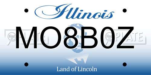 MO8B0Z Illinois License Plate