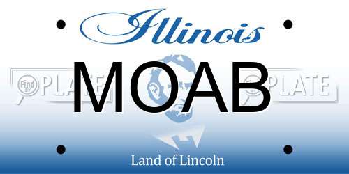 MOAB Illinois License Plate