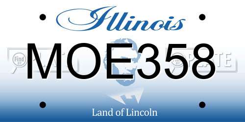 MOE358 Illinois License Plate