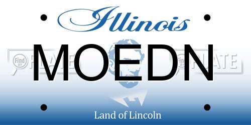 MOEDN Illinois License Plate