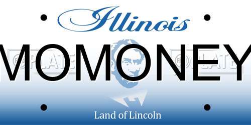 MOMONEY Illinois License Plate