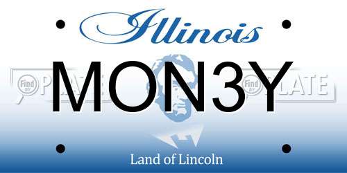 MON3Y Illinois License Plate