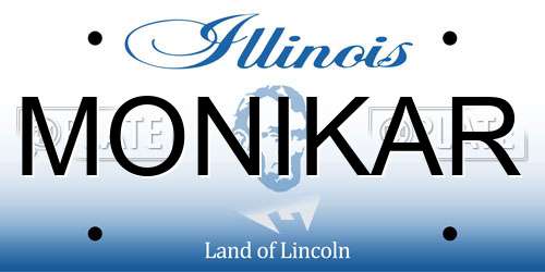 MONIKAR Illinois License Plate