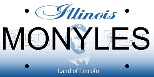 MONYLES Illinois License Plate