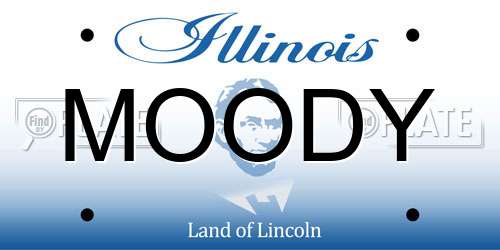 MOODY Illinois License Plate