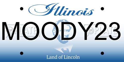 MOODY23 Illinois License Plate