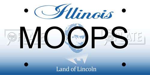 MOOPS Illinois License Plate