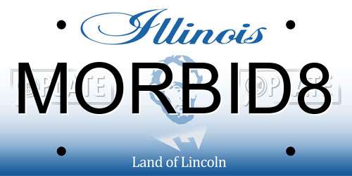 MORBID8 Illinois License Plate