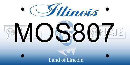 MOS807 Illinois License Plate