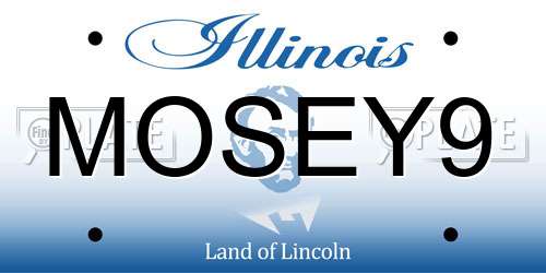 MOSEY9 Illinois License Plate