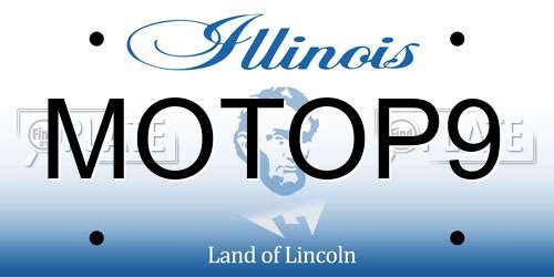 MOTOP9 Illinois License Plate