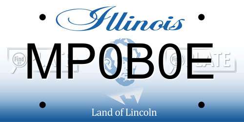 MP0B0E Illinois License Plate