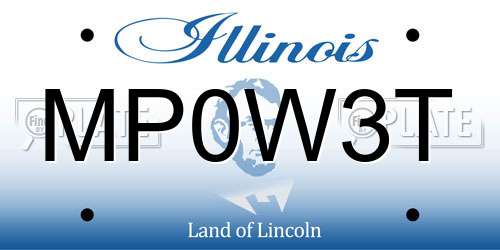 MP0W3T Illinois License Plate