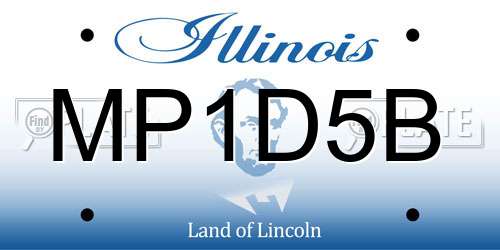 MP1D5B Illinois License Plate