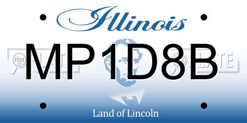 MP1D8B Illinois License Plate