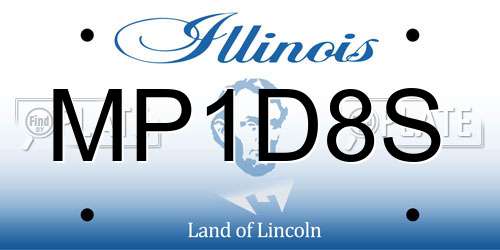 MP1D8S Illinois License Plate