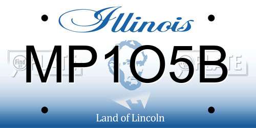 MP1O5B Illinois License Plate