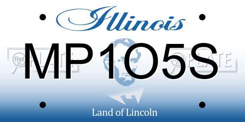 MP1O5S Illinois License Plate
