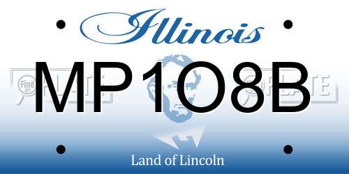 MP1O8B Illinois License Plate