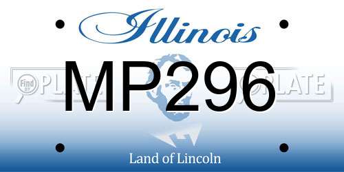 MP296 Illinois License Plate