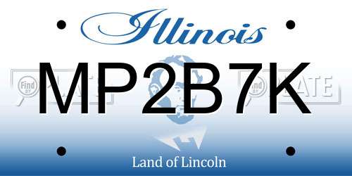 MP2B7K Illinois License Plate