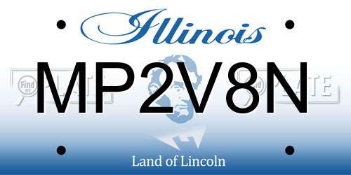 MP2V8N Illinois License Plate