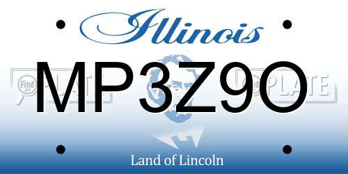 MP3Z9O Illinois License Plate